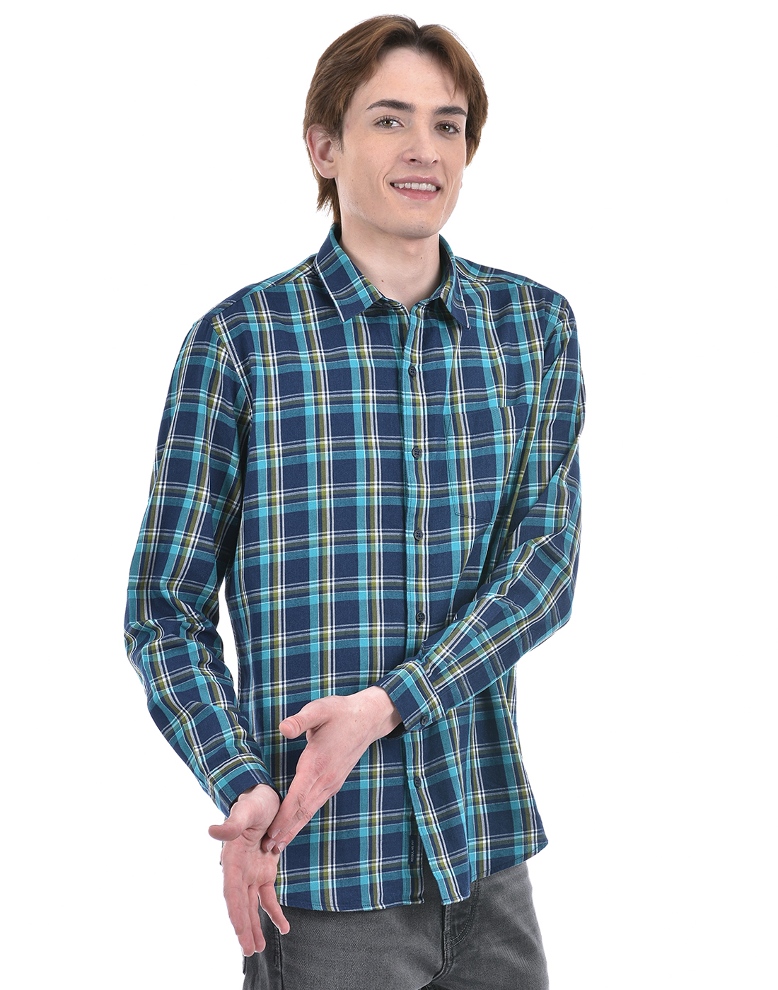 Numero Uno Men Checkered Navy Shirt